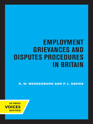 cover image of Employment Grievances and Disputes Procedures in Britain